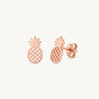Thumbnail for Orecchini ananas — foto prodotto su sfondo bianco, oro rosa | SKU: 437186-rose-gold-color