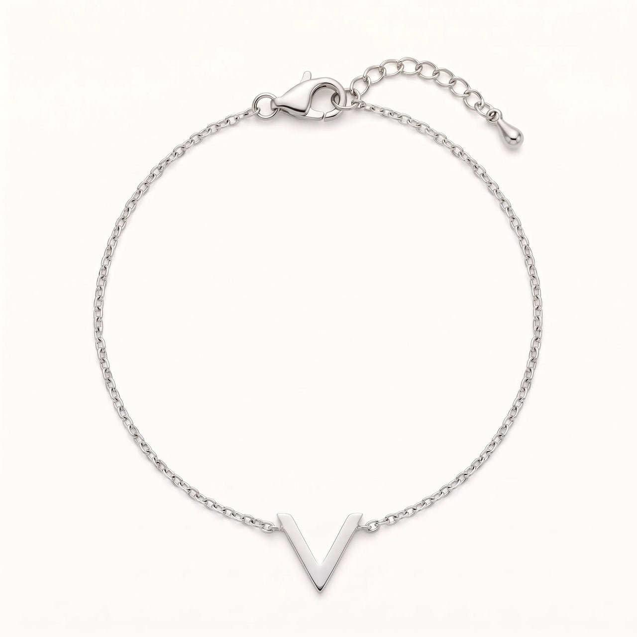 Bracciale v — foto prodotto su sfondo bianco, argento | SKU: 9443177-white-gold