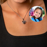 Thumbnail for Love Photo Necklace showcasing a heart-shaped pendant with a cherished photo, designed by Brother & Sisters.