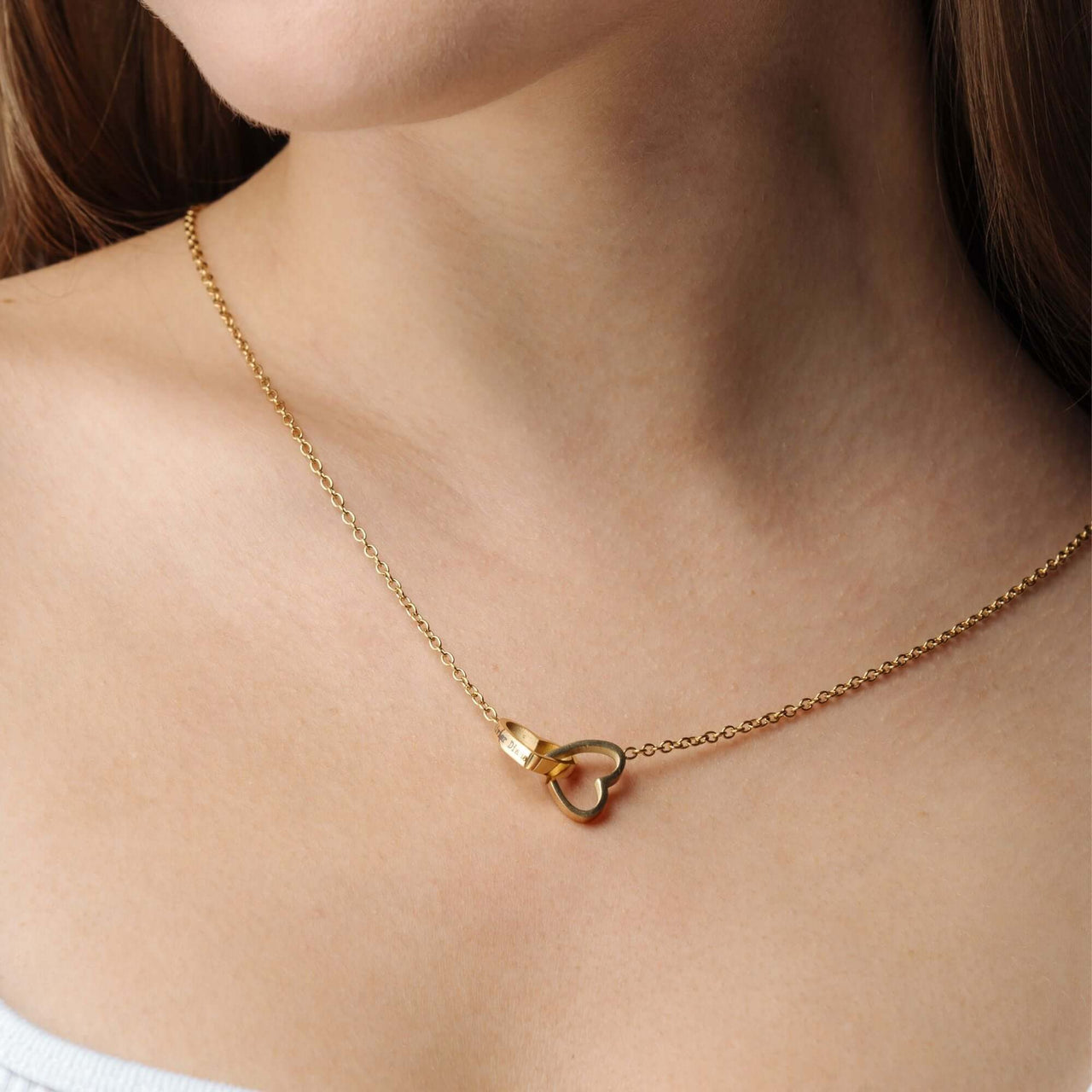 Lovers Name Necklace by Brother & Sisters, elegant gold heart pendant, perfect personalized gift for loved ones.
