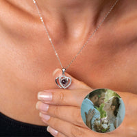 Thumbnail for Lovers Photo Necklace showcasing a customizable heart pendant with a hidden photo locket, by Brother & Sisters.