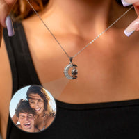 Thumbnail for Lucky Moon Photo Necklace by Brother & Sisters showing personal photo projection and elegant design.