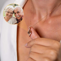 Thumbnail for Luxury Photo Necklace showcasing a cherished image inside pendant by Brother & Sisters, perfect for special memories.