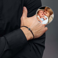 Thumbnail for Classic Photo Bracelet featuring customizable photo charm, worn by a man, showcasing cherished moments.