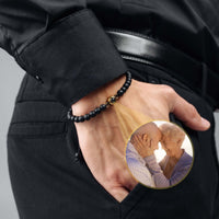 Thumbnail for Minimalist Photo Bracelet featuring premium lava stones, perfect gift from Brother & Sisters.