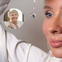 Thumbnail for Close-up of woman wearing Memories Photo Bracelet with hidden photo pendant showing a cherished image, by Brother & Sisters.