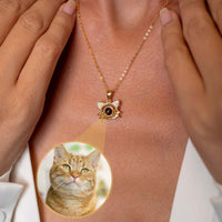 Thumbnail for Meow Photo Necklace featuring a personalized projection of a cat's photo by Brother & Sisters.