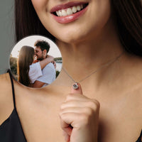 Thumbnail for Moonlight Photo Necklace featuring a moon-shaped pendant holding a cherished photo by Brother & Sisters.