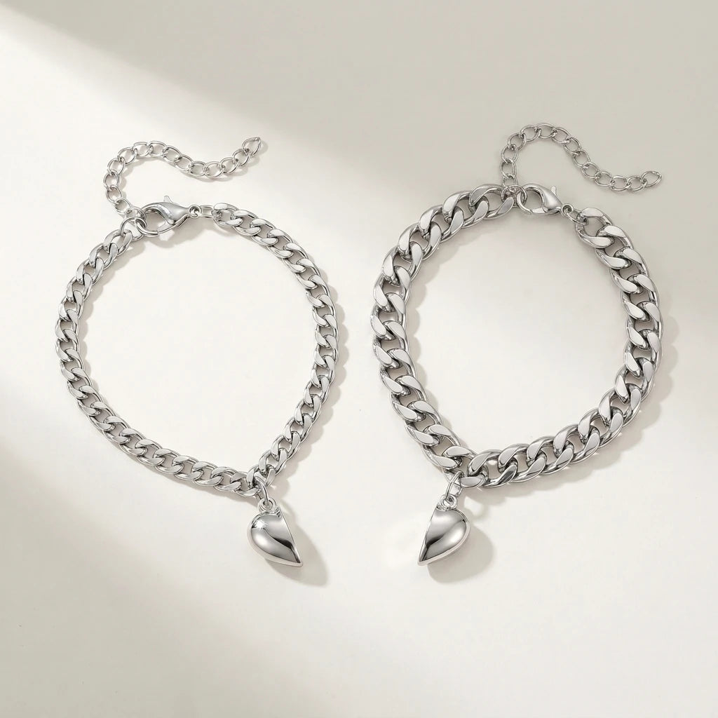Magnetic Heart Bond Matching Bracelet Set 2