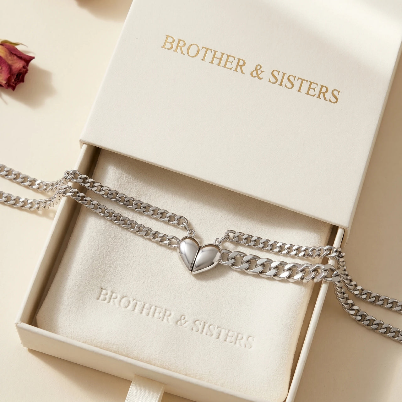 Magnetic Heart Bond Matching Bracelet Set 14