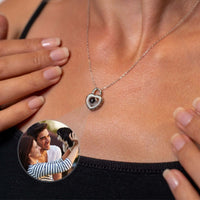 Thumbnail for Padlock Photo Necklace by Brother & Sisters featuring a heart-shaped pendant holding a cherished photo.