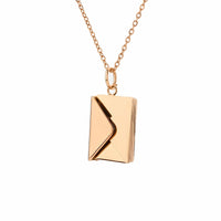 Thumbnail for Personalized Envelope Necklace - Personalized Necklace - Brother & Sisters Rose Gold / without Flowers Brother & Sisters