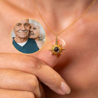Thumbnail for Protect Photo Necklace featuring a sun pendant, personalized with a cherished photo. Crafted by Brother & Sisters.