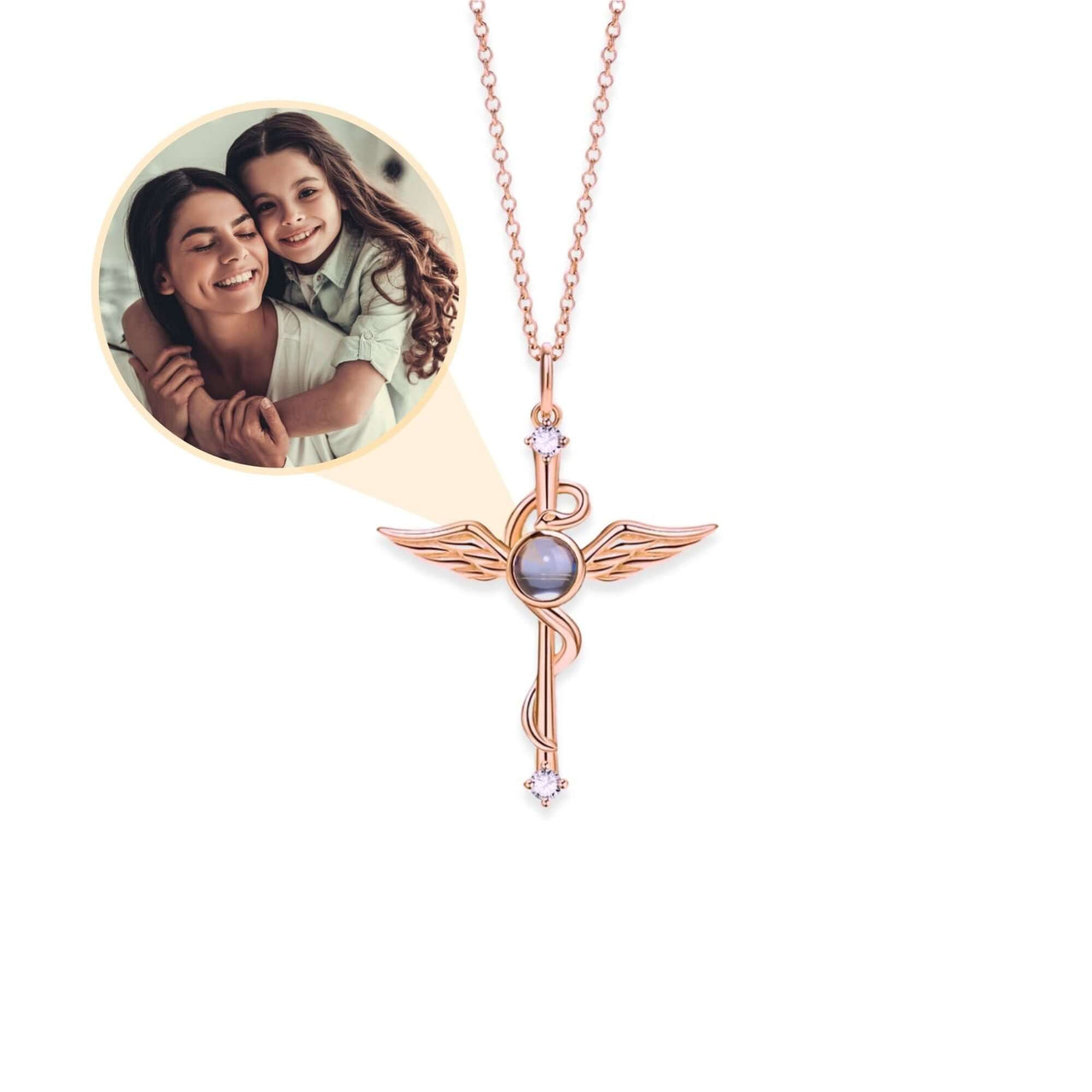 Protection Photo Necklace by Brother & Sisters featuring cherished moments with a loved one.