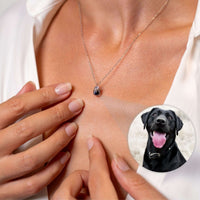 Thumbnail for Rare Photo Necklace featuring a pendant projecting a beloved pet's photo, designed by Brother & Sisters for heartfelt moments.