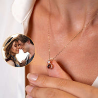 Thumbnail for Rare Photo Necklace by Brother & Sisters, featuring a custom photo projection in a dainty gold design, perfect for keepsakes.