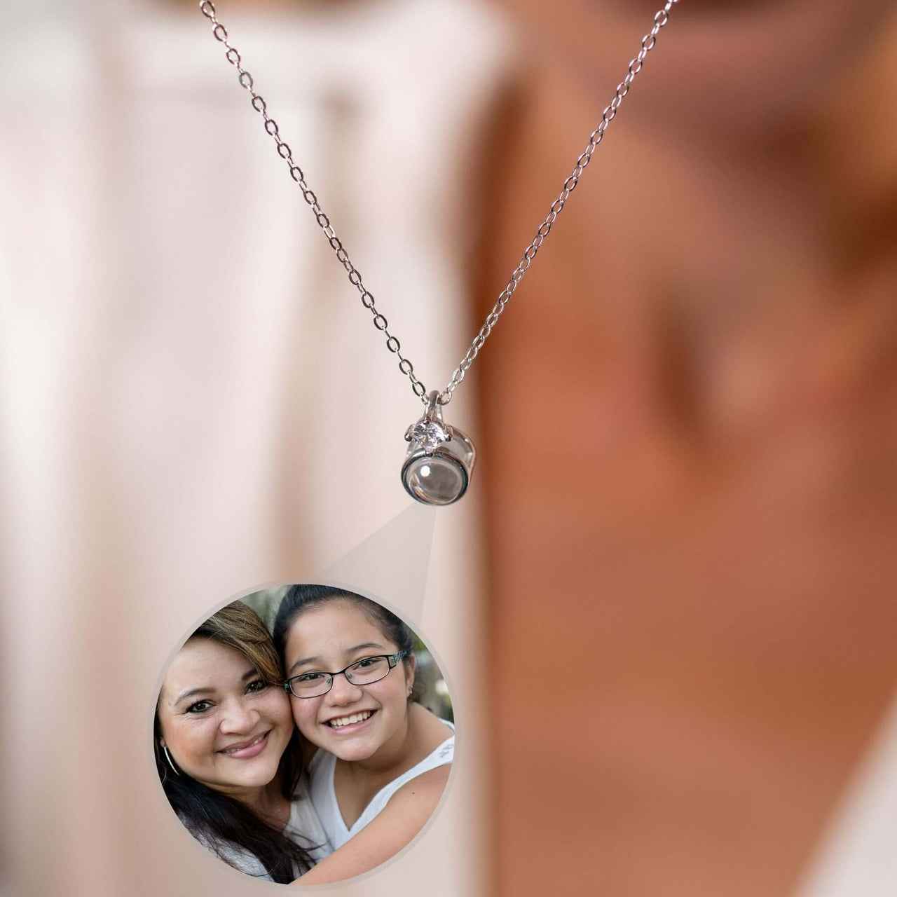 Rare Photo Necklace by Brother & Sisters featuring a personal photo projection pendant.