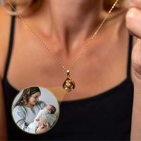 Thumbnail for Reversed Heart Photo Necklace featuring a customizable heart pendant by Brother & Sisters showcasing a cherished photo.