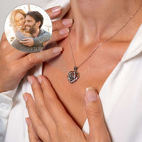 Thumbnail for Romance Photo Necklace featuring a heart pendant and photo projection, perfect for carrying memories by Brother & Sisters.
