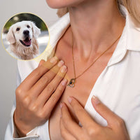 Thumbnail for Romantic Photo Necklace showcasing a heart pendant with a personalized photo projection, by Brother & Sisters.