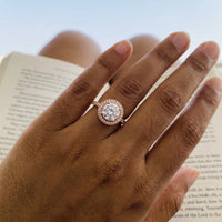 Thumbnail for Rose Gold Circle Ring worn, showing its real size | SKU: 101791-4.5-rose-gold