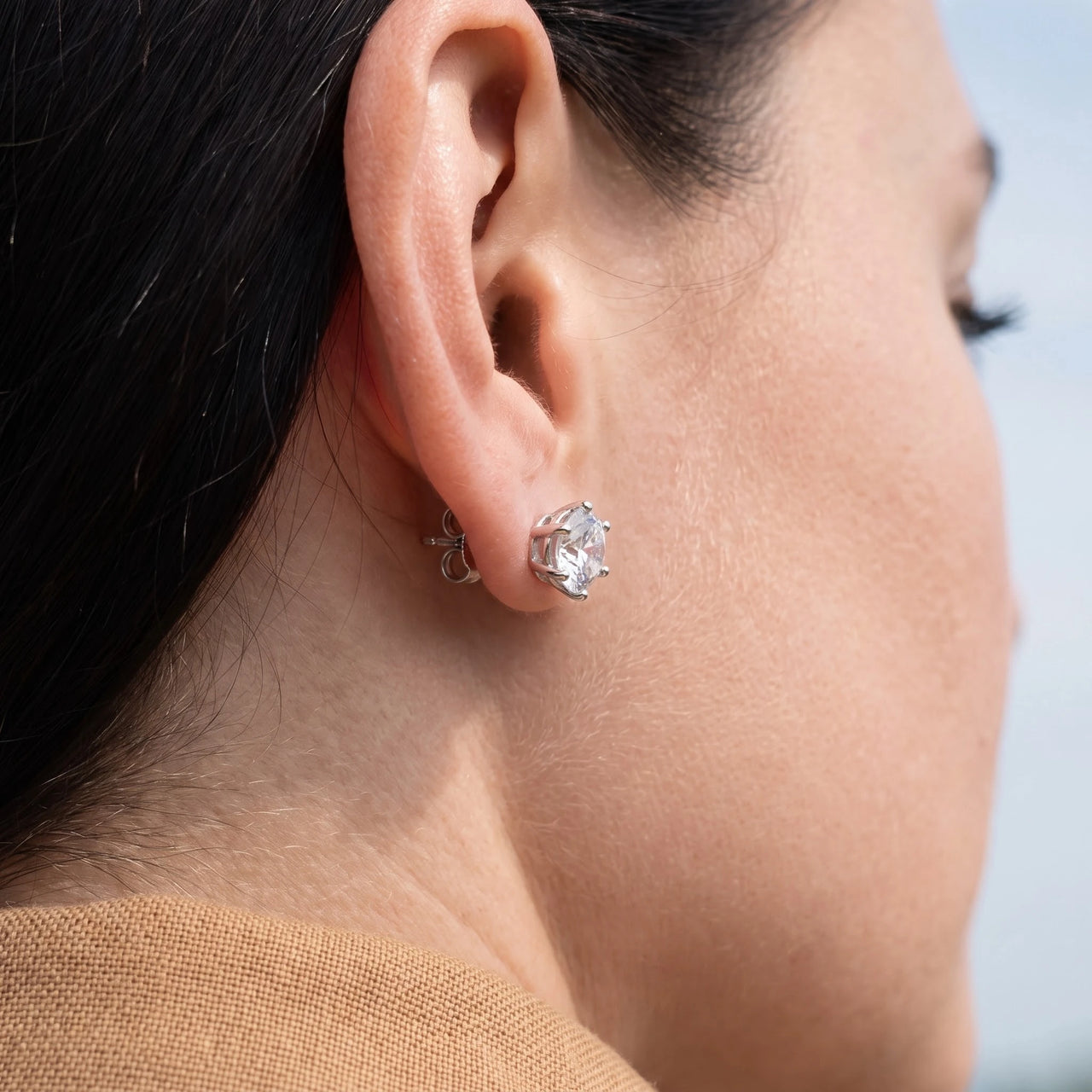 Silver Classic Earrings, silver earrings — close up | SKU: 5056659