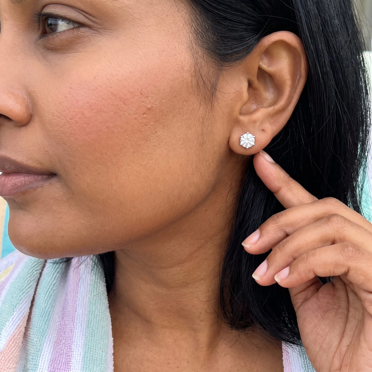 Silver Classic Earrings, silver earrings — real size | SKU: 5056659