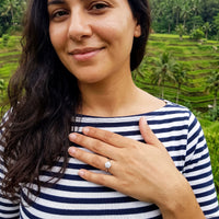Thumbnail for Anello solitario — foto indossata in viaggio, argento | SKU: 33759698-4.5-silver