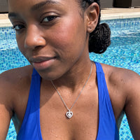 Thumbnail for Collana cuore — foto indossata in acqua, waterproof, argento | SKU: 505744