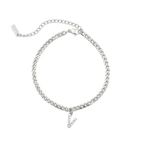 Thumbnail for Silver Initial Anklet - Ankle Bracelet - Anklet for Women - Silver Leg Bracelet Anklet V Brother & Sisters