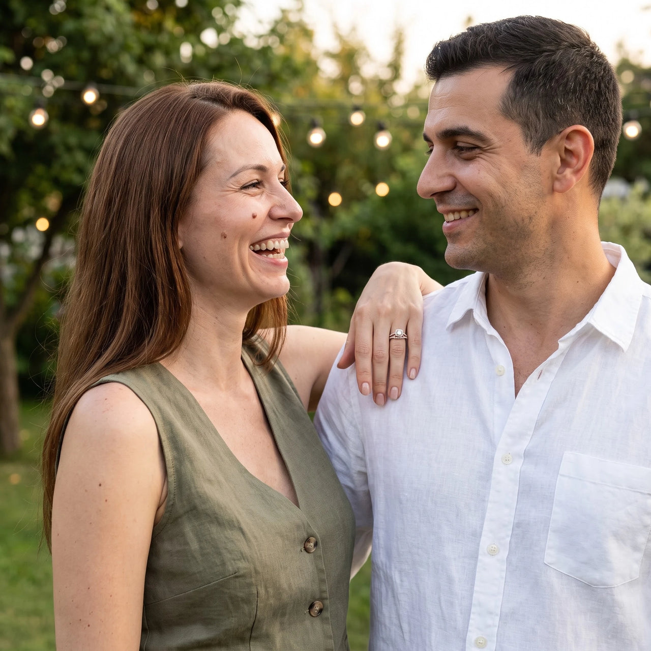 Couple moment, she wears the Rose Gold Majestic Ring | SKU: 497080-4.5-rose-gold