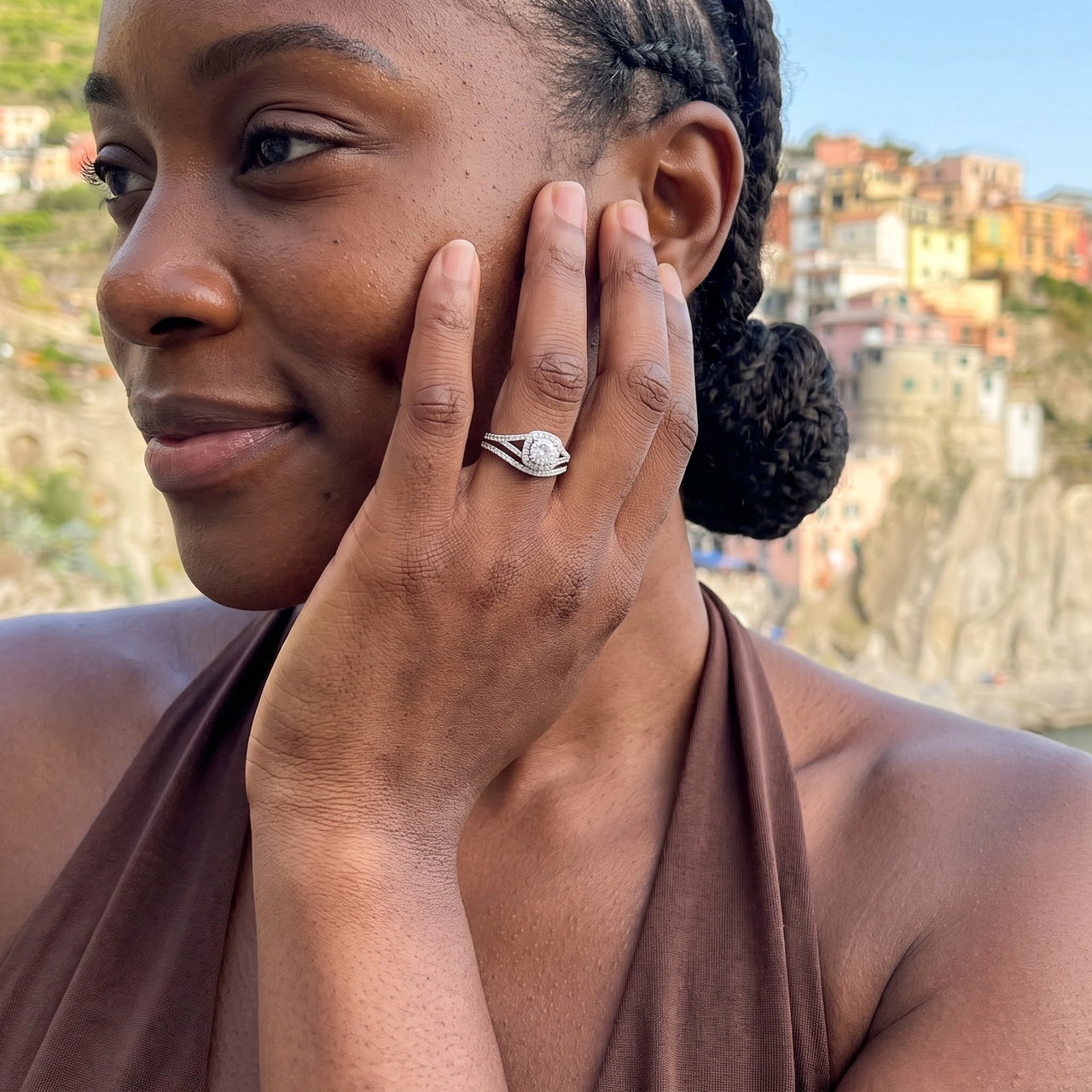 Anello di fidanzamento — foto indossata in viaggio, argento | SKU: 497080-4.5-silver