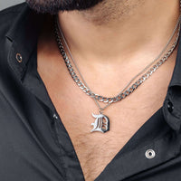 Thumbnail for Silver Unique Initial Necklace by Brother & Sisters featuring a personalized initial on a stylish chain.
