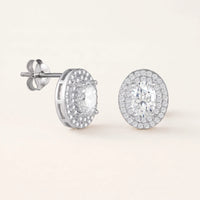 Thumbnail for Silver Oval Earrings, silver stud earrings | SKU: 6306968-white