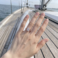 Thumbnail for Rose Gold Rectangle Ring worn, showing its real size | SKU: 1969566-4-5-rose-gold