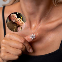 Thumbnail for Snowflake Photo Necklace featuring a personal photo pendant, by Brother & Sisters, perfect for winter memories.