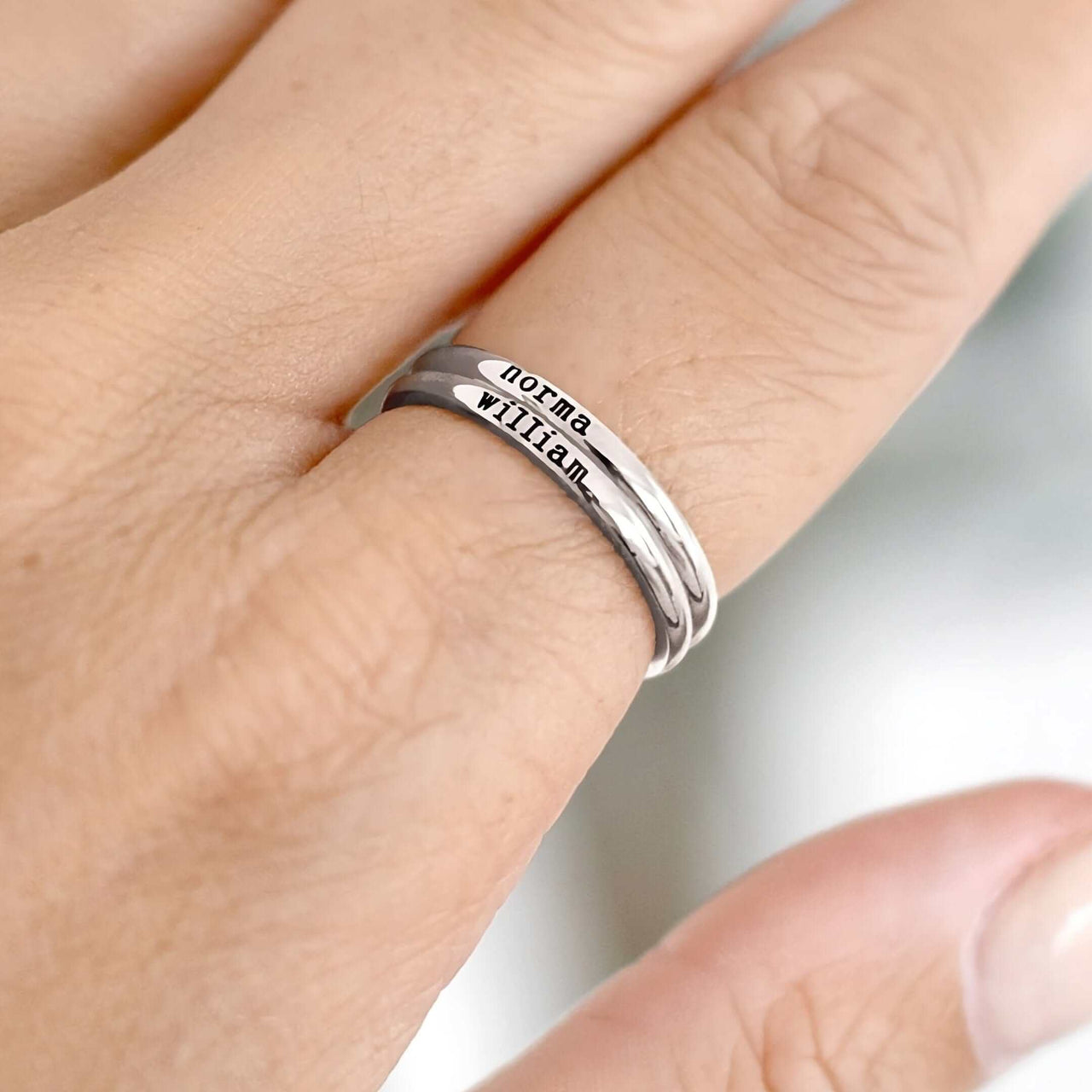 Stainless Steel Ring - Woman Ring - Custom Name Ring – Engraved Ring - Custom Ring Ring Brother & Sisters