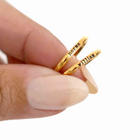 Thumbnail for Stainless Steel Ring - Woman Ring - Custom Name Ring – Engraved Ring - Custom Ring Ring Gold / EU 47 / US 4 Brother & Sisters