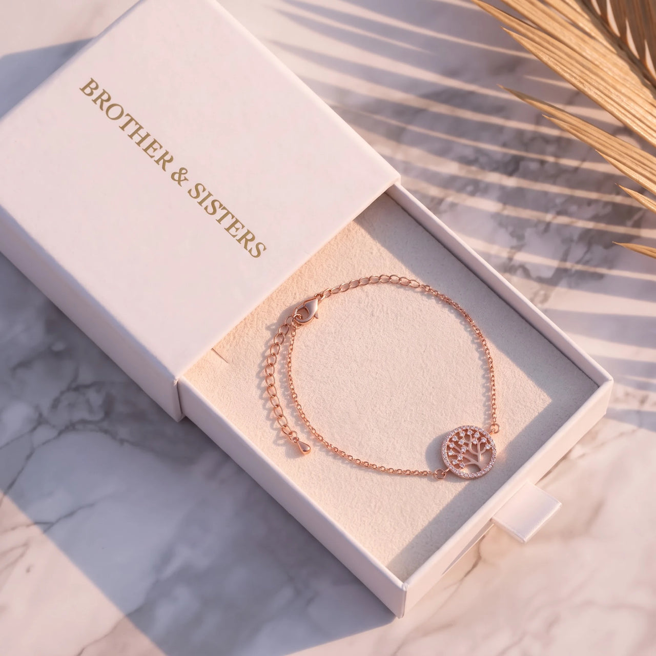 Bracciale albero della vita — nella scatola regalo, oro rosa | SKU: 18963309-rose-gold