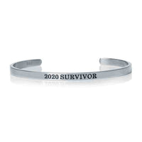 Thumbnail for 2020 Survivor Bracelet - Quote Bracelet - Mantra Bracelet - Women's Bangle 18k White Gold Brother & Sisters