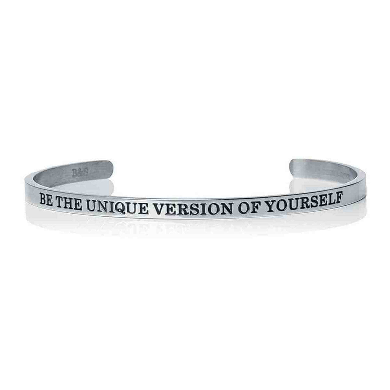 Be The Unique Version Of Yourself - Quote Bracelet - Mantra Bracelet Bracelet 18k White Gold Brother & Sisters