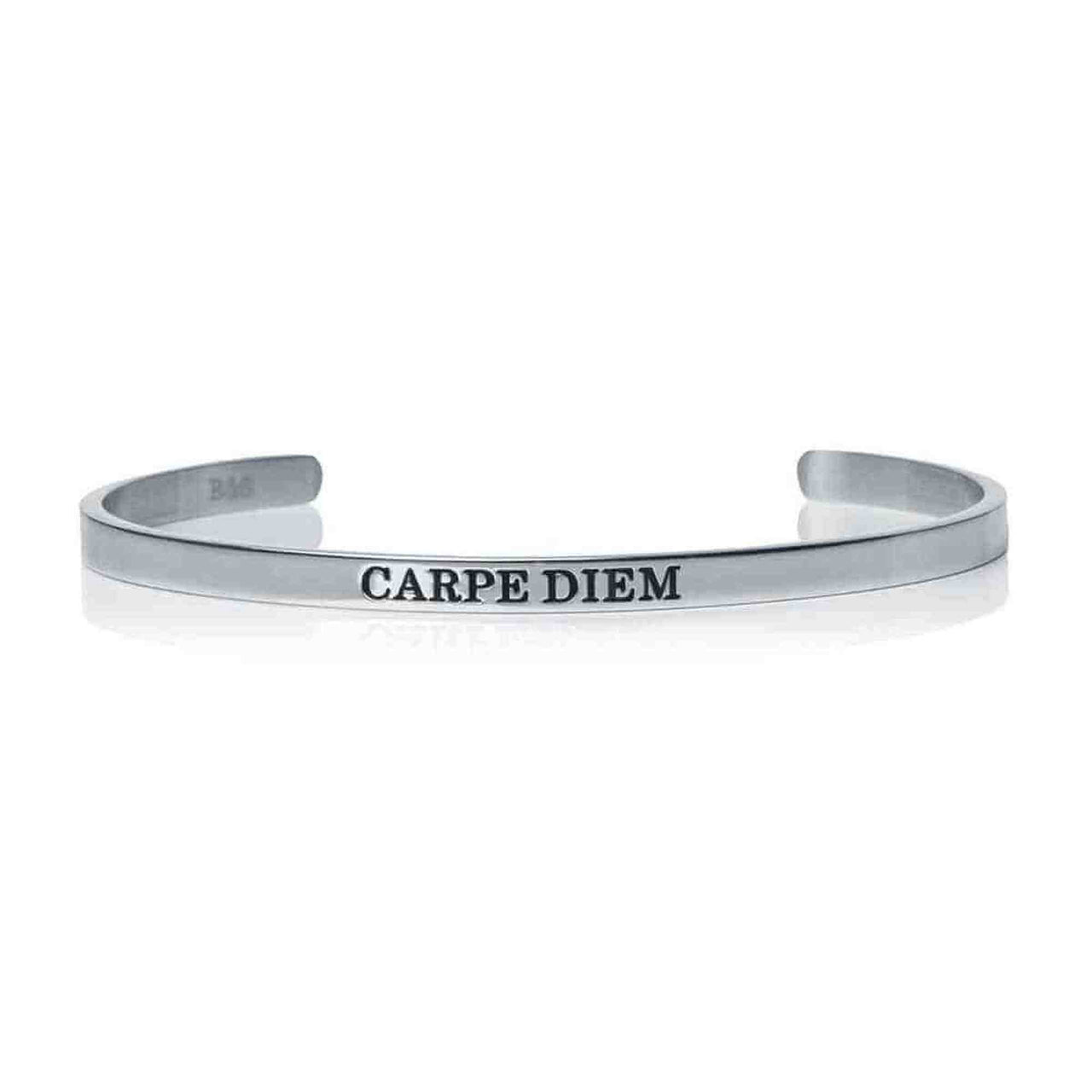 Carpe Diem - Mantra Bracelet - Quote Bracelet - Woman Bracelet Bracelet 18k White Gold Brother & Sisters