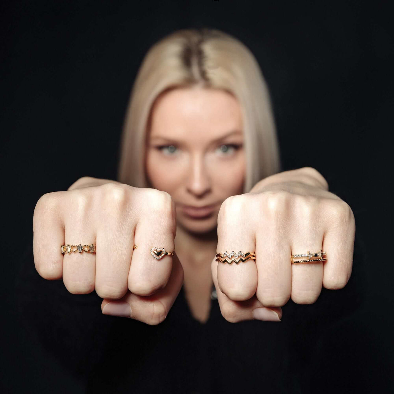 Gold Ring for Women - Stainless Steel Ring - Woman Ring - The Hearts Ring Ring Brother & Sisters