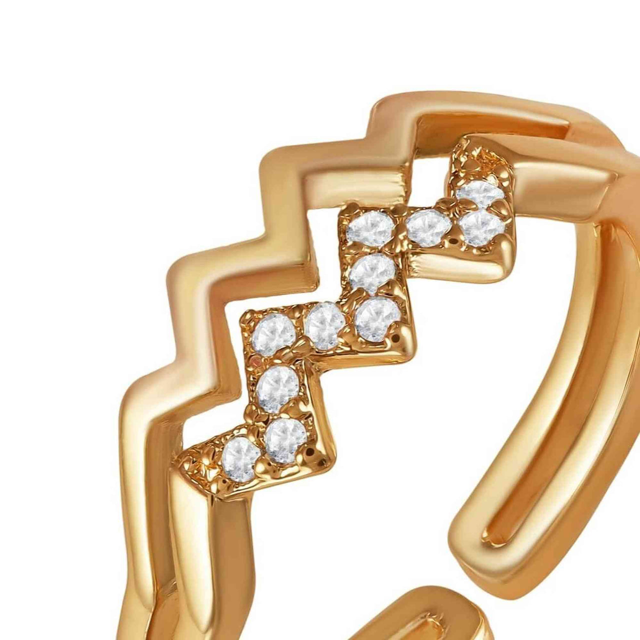 Gold Ring for Women - Stainless Steel Ring - Woman Ring - The Zigzag Ring Brother & Sisters