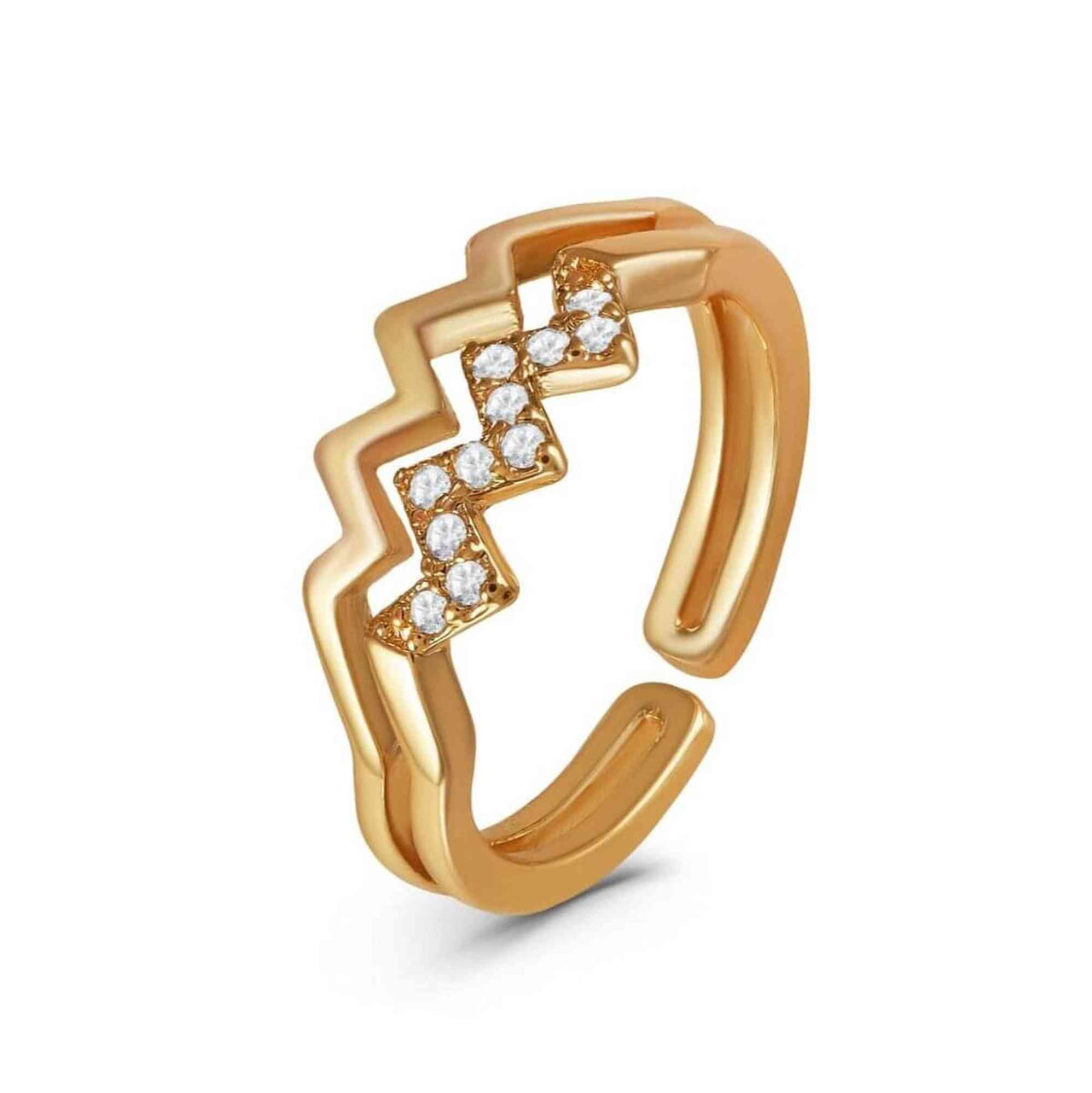 Gold Ring for Women - Stainless Steel Ring - Woman Ring - The Zigzag Ring Brother & Sisters