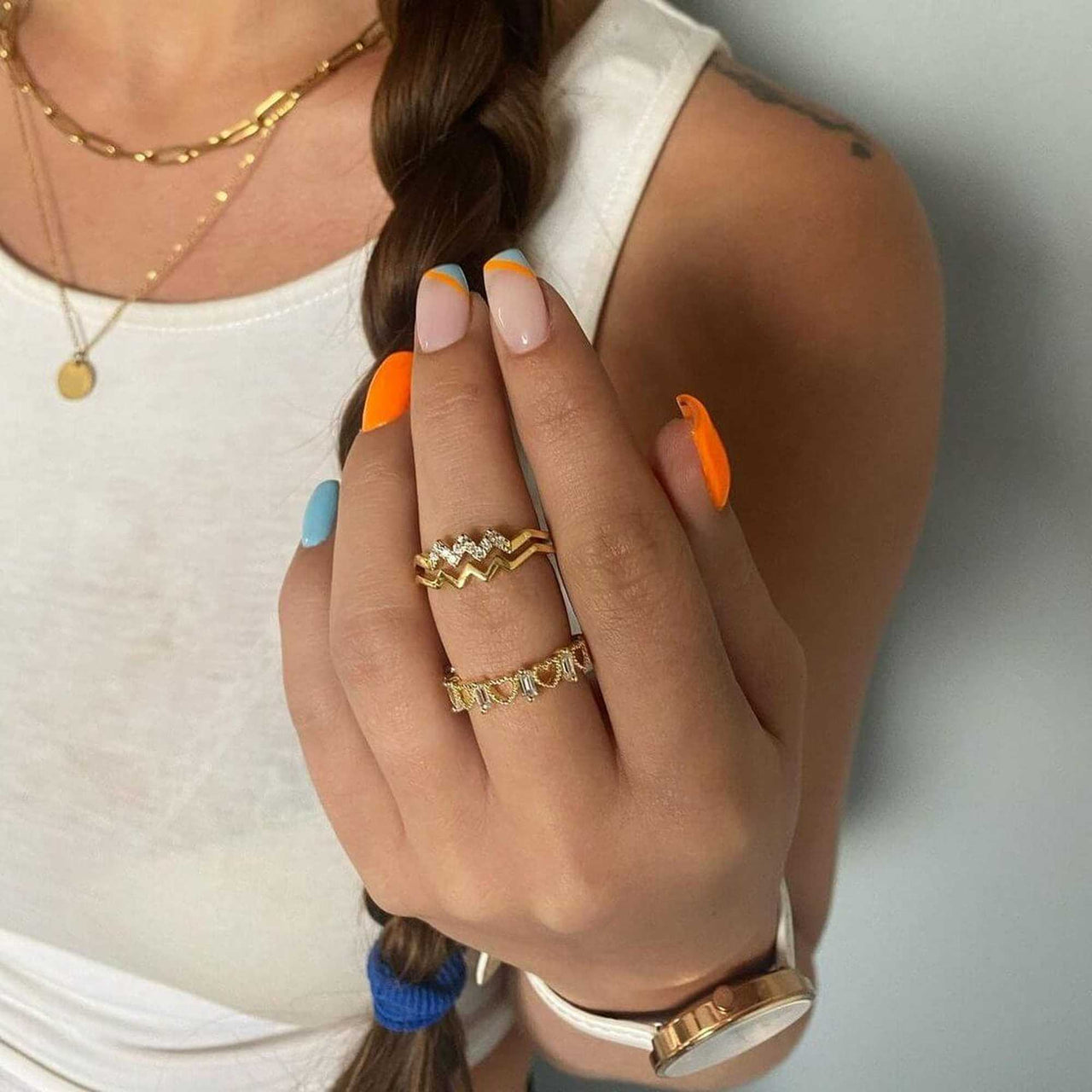 Gold Ring for Women - Stainless Steel Ring - Woman Ring - The Zigzag Ring Brother & Sisters