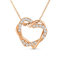 Thumbnail for Hearts with Austrian Crystals Necklace - Rose Gold Necklace Women - Women’s Necklace Necklace Brother & Sisters