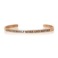 Thumbnail for Love Yourself More And Better - Quote Bracelet - Mantra Bracelet Bracelet 18k Rose Gold Brother & Sisters