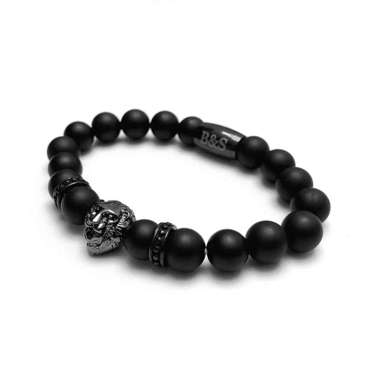 Man Bracelet - Men’s Beaded Bracelet - Black Lion & Black Stones Bracelet - Men’s Bracelet Bracelet Brother & Sisters