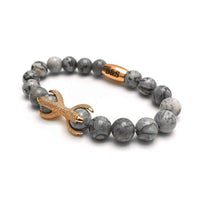 Thumbnail for Man Bracelet - Mens Beaded Bracelets - Rose Gold Viking & Grey Stones Bracelet - Mens Bracelet Bracelet Brother & Sisters